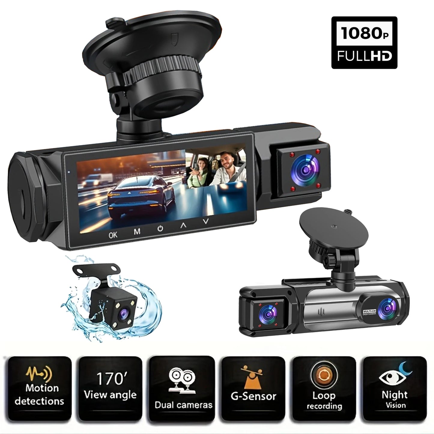 3-Kamera Dash Cam 1080P™