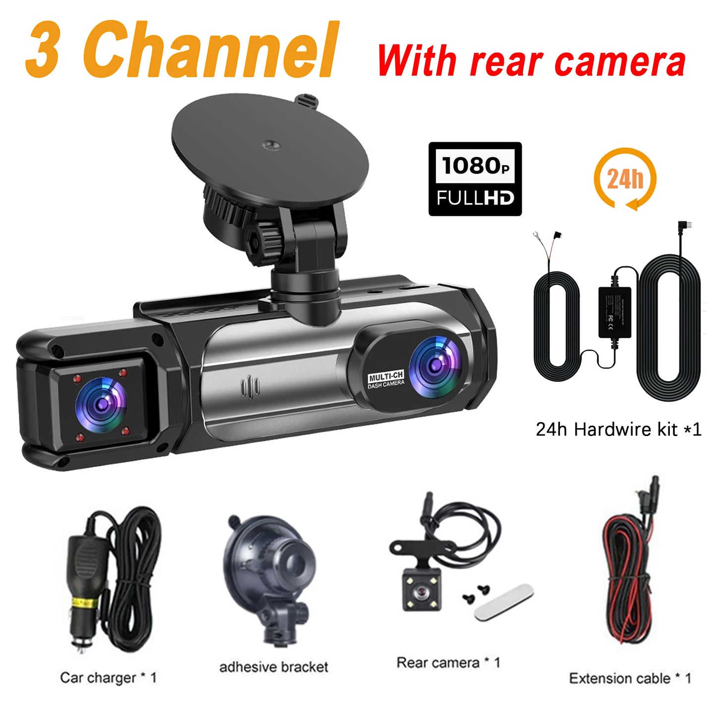 3-Kamera Dash Cam 1080P™